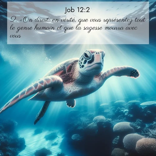 Segond21 Job  ; image nature: image avec le verset biblique :«On dirait, en vérité, que vous représentez tout le genre humain et que la sagesse mourra avec vous. ;  ; 12:2