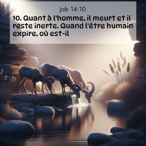 Segond21 Job  ; image nature: image avec le verset biblique :Quant à l&#039;homme, il meurt et il reste inerte. Quand l&#039;être humain expire, où est-il? ;  ; 14:10