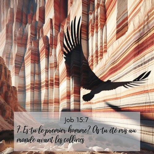 Segond21 Job  ; image nature: image avec le verset biblique :Es-tu le premier homme? As-tu été mis au monde avant les collines? ;  ; 15:7