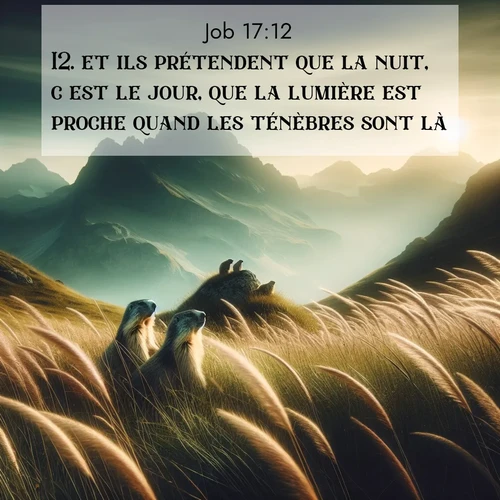 Segond21 Job  ; image nature: image avec le verset biblique :et ils prétendent que la nuit, c&#039;est le jour, que la lumière est proche quand les ténèbres sont là! ;  ; 17:12