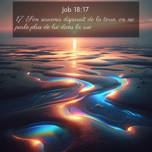 Segond21 Job  ; image nature: image avec le verset biblique :Son souvenir disparaît de la terre, on ne parle plus de lui dans la rue. ;  ; 18:17