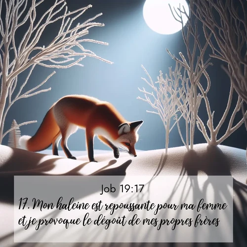 Segond21 Job  ; image nature: image avec le verset biblique :Mon haleine est repoussante pour ma femme et je provoque le dégoût de mes propres frères. ;  ; 19:17