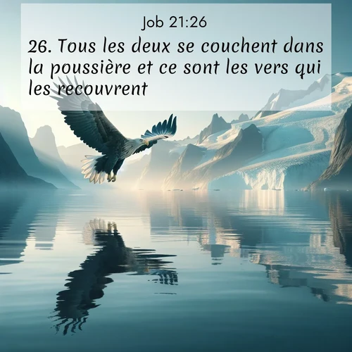 Segond21 Job  ; image nature: image avec le verset biblique :Tous les deux se couchent dans la poussière et ce sont les vers qui les recouvrent. ;  ; 21:26