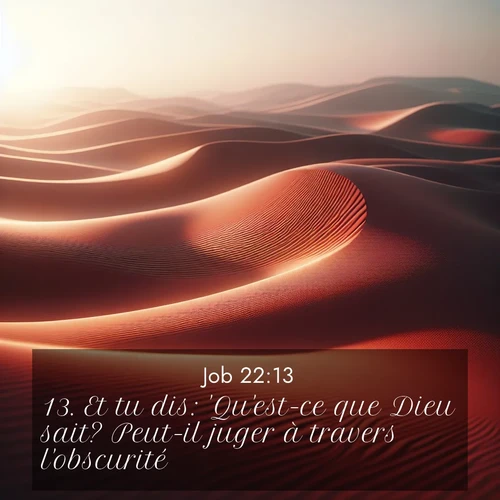 Segond21 Job  ; image nature: image avec le verset biblique :Et tu dis: &#039;Qu&#039;est-ce que Dieu sait? Peut-il juger à travers l&#039;obscurité? ;  ; 22:13