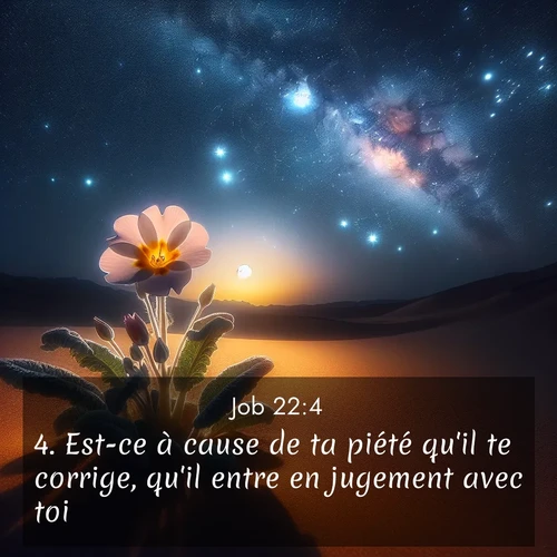 Segond21 Job  ; image nature: image avec le verset biblique :Est-ce à cause de ta piété qu&#039;il te corrige, qu&#039;il entre en jugement avec toi? ;  ; 22:4