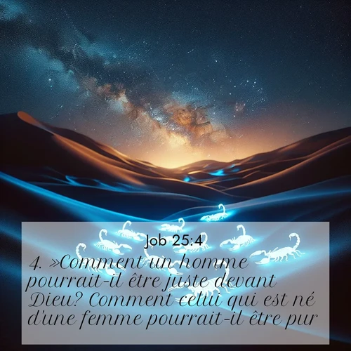 Segond21 Job  ; image nature: image avec le verset biblique :»Comment un homme pourrait-il être juste devant Dieu? Comment celui qui est né d&#039;une femme pourrait-il être pur? ;  ; 25:4