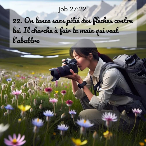 Segond21 Job  ; image nature: image avec le verset biblique :On lance sans pitié des flèches contre lui. Il cherche à fuir la main qui veut l&#039;abattre. ;  ; 27:22