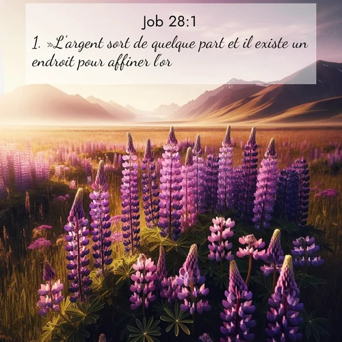 Segond21 Job  ; image nature: image avec le verset biblique :»L&#039;argent sort de quelque part et il existe un endroit pour affiner l&#039;or; ;  ; 28:1
