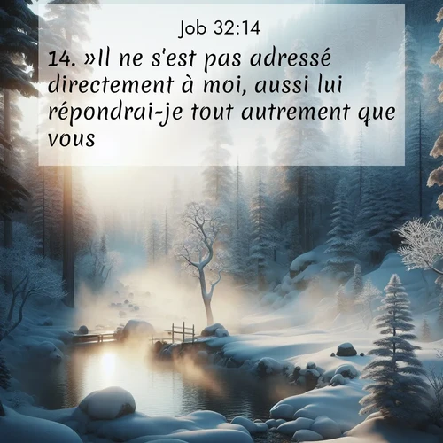Segond21 Job  ; image nature: image avec le verset biblique :»Il ne s&#039;est pas adressé directement à moi, aussi lui répondrai-je tout autrement que vous. ;  ; 32:14