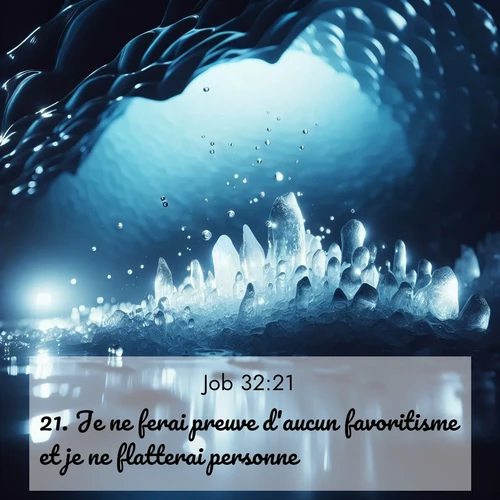 Segond21 Job  ; image nature: image avec le verset biblique :Je ne ferai preuve d&#039;aucun favoritisme et je ne flatterai personne. ;  ; 32:21