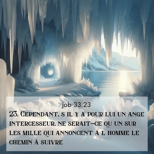 Segond21 Job  ; image nature: image avec le verset biblique :Cependant, s&#039;il y a pour lui un ange intercesseur, ne serait-ce qu&#039;un sur les mille qui annoncent à l&#039;homme le chemin à suivre, ;  ; 33:23