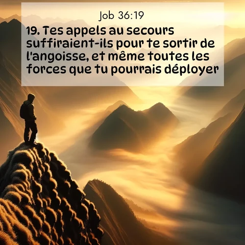 Segond21 Job  ; image nature: image avec le verset biblique :Tes appels au secours suffiraient-ils pour te sortir de l&#039;angoisse, et même toutes les forces que tu pourrais déployer? ;  ; 36:19