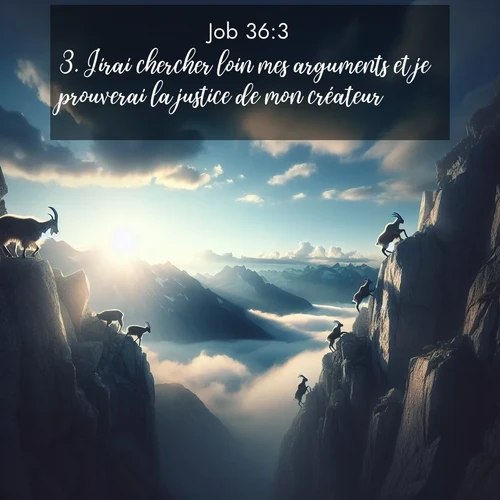 Segond21 Job  ; image nature: image avec le verset biblique :J&#039;irai chercher loin mes arguments et je prouverai la justice de mon créateur. ;  ; 36:3