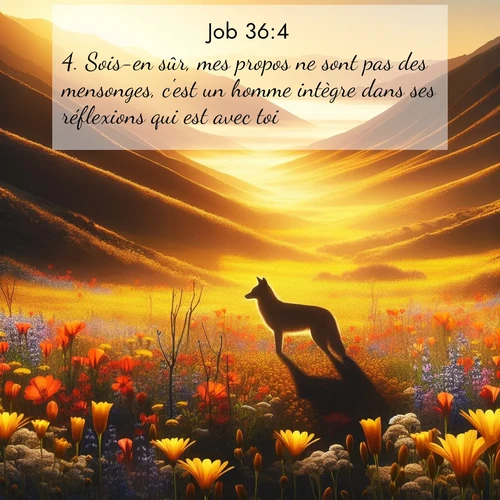 Segond21 Job  ; image nature: image avec le verset biblique :Sois-en sûr, mes propos ne sont pas des mensonges, c&#039;est un homme intègre dans ses réflexions qui est avec toi. ;  ; 36:4
