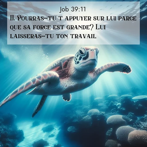 Segond21 Job  ; image nature: image avec le verset biblique :Pourras-tu t&#039;appuyer sur lui parce que sa force est grande? Lui laisseras-tu ton travail? ;  ; 39:11