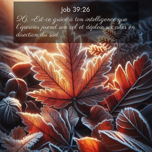 Segond21 Job  ; image nature: image avec le verset biblique :»Est-ce grâce à ton intelligence que l&#039;épervier prend son vol et déploie ses ailes en direction du sud? ;  ; 39:26