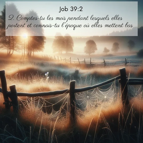 Segond21 Job  ; image nature: image avec le verset biblique :Comptes-tu les mois pendant lesquels elles portent et connais-tu l&#039;époque où elles mettent bas? ;  ; 39:2