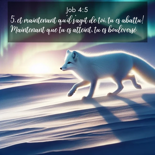Segond21 Job  ; image nature: image avec le verset biblique :et maintenant qu&#039;il s&#039;agit de toi, tu es abattu! Maintenant que tu es atteint, tu es bouleversé! ;  ; 4:5