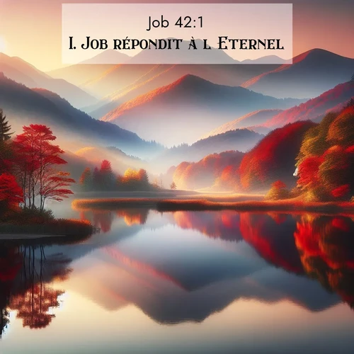 Segond21 Job  ; image nature: image avec le verset biblique :Job répondit à l&#039;Eternel: ;  ; 42:1