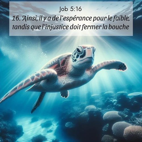 Segond21 Job  ; image nature: image avec le verset biblique :Ainsi, il y a de l&#039;espérance pour le faible, tandis que l&#039;injustice doit fermer la bouche. ;  ; 5:16