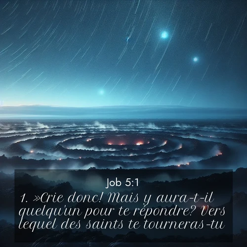 Segond21 Job  ; image nature: image avec le verset biblique :»Crie donc! Mais y aura-t-il quelqu&#039;un pour te répondre? Vers lequel des saints te tourneras-tu? ;  ; 5:1