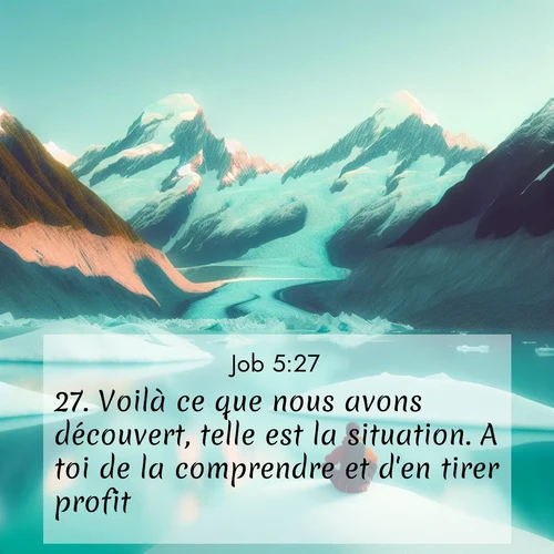 Segond21 Job  ; image nature: image avec le verset biblique :Voilà ce que nous avons découvert, telle est la situation. A toi de la comprendre et d&#039;en tirer profit.» ;  ; 5:27