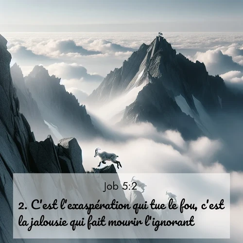 Segond21 Job  ; image nature: image avec le verset biblique :C&#039;est l&#039;exaspération qui tue le fou, c&#039;est la jalousie qui fait mourir l&#039;ignorant. ;  ; 5:2