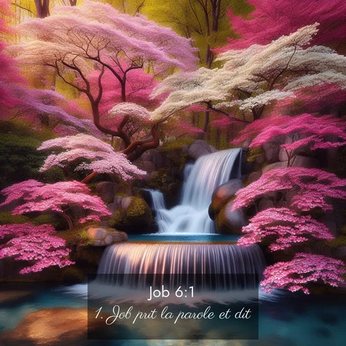 Segond21 Job  ; image nature: image avec le verset biblique :Job prit la parole et dit: ;  ; 6:1