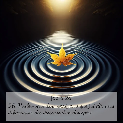 Segond21 Job  ; image nature: image avec le verset biblique :Voulez-vous donc corriger ce que j&#039;ai dit, vous débarrasser des discours d&#039;un désespéré? ;  ; 6:26