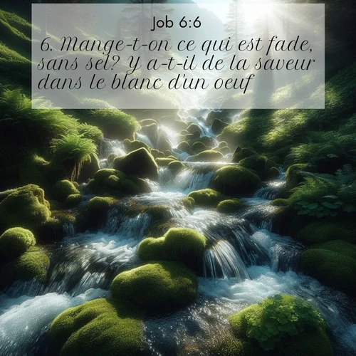 Segond21 Job  ; image nature: image avec le verset biblique :Mange-t-on ce qui est fade, sans sel? Y a-t-il de la saveur dans le blanc d&#039;un oeuf? ;  ; 6:6