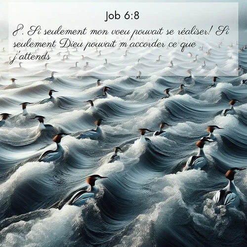 Segond21 Job  ; image nature: image avec le verset biblique :Si seulement mon voeu pouvait se réaliser! Si seulement Dieu pouvait m&#039;accorder ce que j&#039;attends! ;  ; 6:8