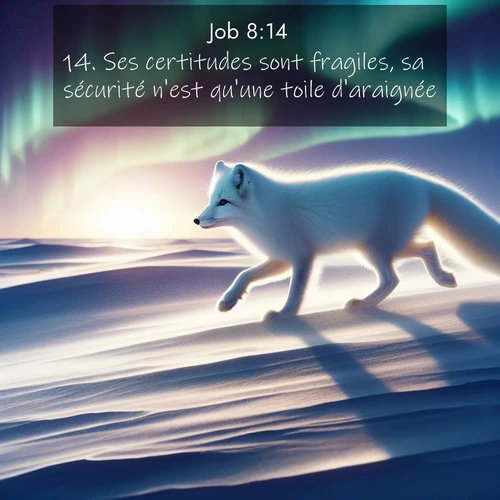Segond21 Job  ; image nature: image avec le verset biblique :Ses certitudes sont fragiles, sa sécurité n&#039;est qu&#039;une toile d&#039;araignée. ;  ; 8:14