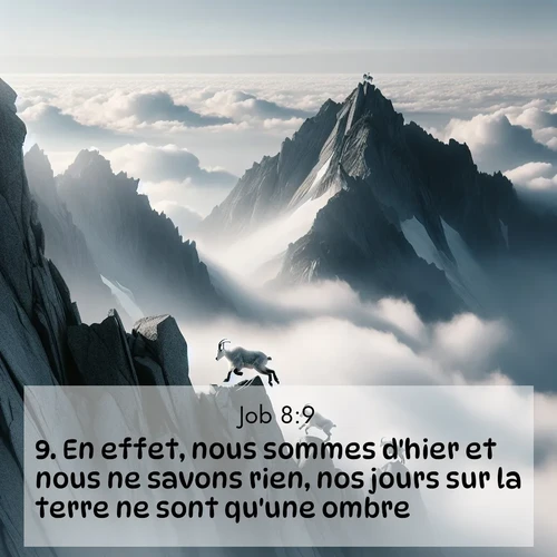 Segond21 Job  ; image nature: image avec le verset biblique :En effet, nous sommes d&#039;hier et nous ne savons rien, nos jours sur la terre ne sont qu&#039;une ombre. ;  ; 8:9