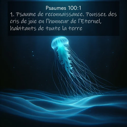 Segond21 Psaumes  ; image nature: image avec le verset biblique :Psaume de reconnaissance. Poussez des cris de joie en l&#039;honneur de l&#039;Eternel, habitants de toute la terre! ;  ; 100:1