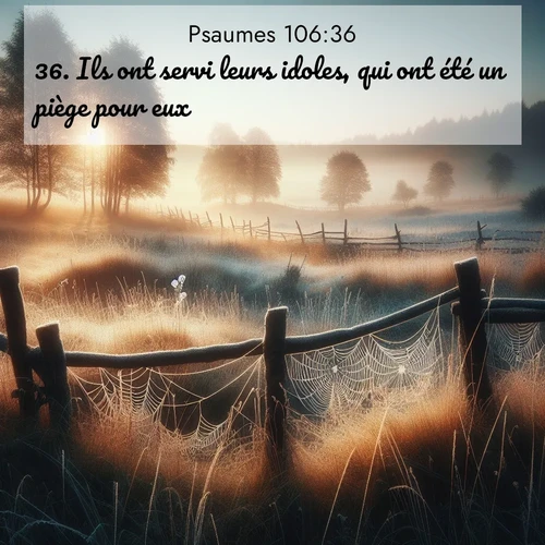 Segond21 Psaumes  ; image nature: image avec le verset biblique :Ils ont servi leurs idoles, qui ont été un piège pour eux; ;  ; 106:36