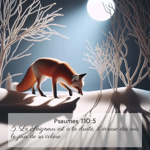 Segond21 Psaumes  ; image nature: image avec le verset biblique :Le Seigneur est à ta droite, il écrase des rois le jour de sa colère. ;  ; 110:5