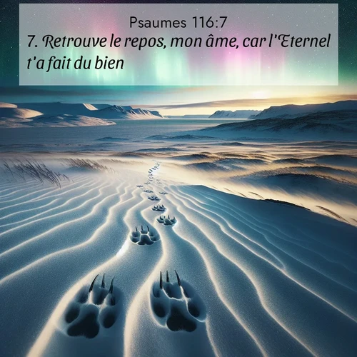 Segond21 Psaumes  ; image nature: image avec le verset biblique :Retrouve le repos, mon âme, car l&#039;Eternel t&#039;a fait du bien! ;  ; 116:7