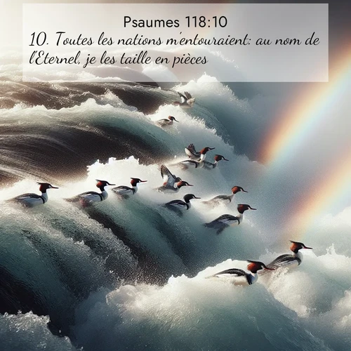Segond21 Psaumes  ; image nature: image avec le verset biblique :Toutes les nations m&#039;entouraient: au nom de l&#039;Eternel, je les taille en pièces. ;  ; 118:10