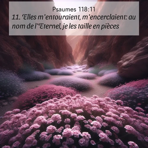 Segond21 Psaumes  ; image nature: image avec le verset biblique :Elles m&#039;entouraient, m&#039;encerclaient: au nom de l&#039;Eternel, je les taille en pièces. ;  ; 118:11