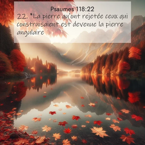 Segond21 Psaumes  ; image nature: image avec le verset biblique :*La pierre qu&#039;ont rejetée ceux qui construisaient est devenue la pierre angulaire. ;  ; 118:22