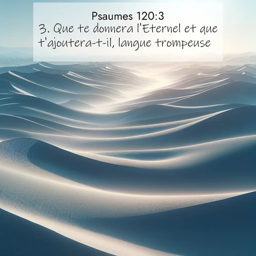 Segond21 Psaumes  ; image nature: image avec le verset biblique :Que te donnera l&#039;Eternel et que t&#039;ajoutera-t-il, langue trompeuse? ;  ; 120:3