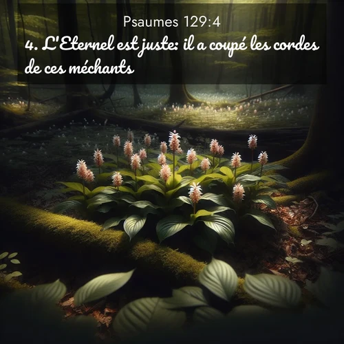 Segond21 Psaumes  ; image nature: image avec le verset biblique :L&#039;Eternel est juste: il a coupé les cordes de ces méchants. ;  ; 129:4