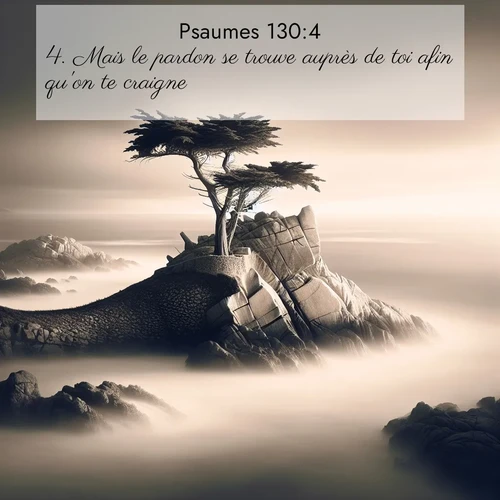 Segond21 Psaumes  ; image nature: image avec le verset biblique :Mais le pardon se trouve auprès de toi afin qu&#039;on te craigne. ;  ; 130:4