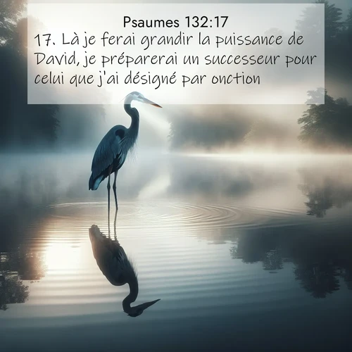 Segond21 Psaumes  ; image nature: image avec le verset biblique :Là je ferai grandir la puissance de David, je préparerai un successeur pour celui que j&#039;ai désigné par onction. ;  ; 132:17