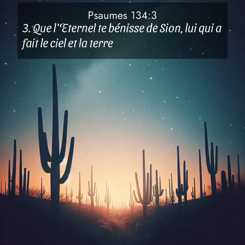Segond21 Psaumes  ; image nature: image avec le verset biblique :Que l&#039;Eternel te bénisse de Sion, lui qui a fait le ciel et la terre! ;  ; 134:3
