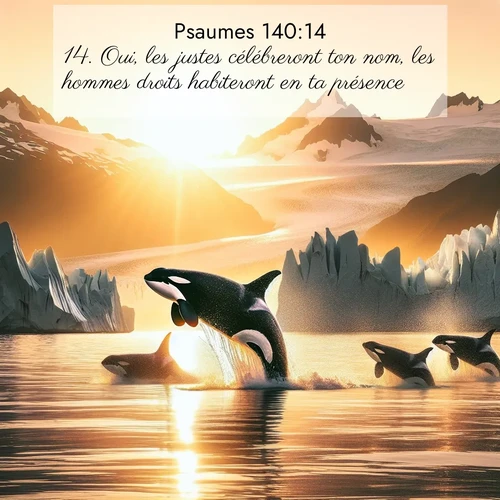 Segond21 Psaumes  ; image nature: image avec le verset biblique :Oui, les justes célébreront ton nom, les hommes droits habiteront en ta présence. ;  ; 140:14