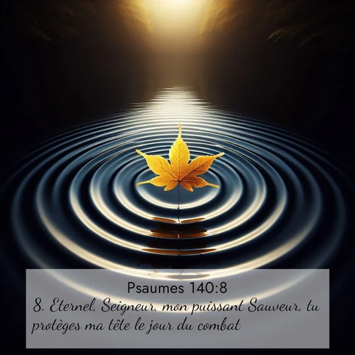 Segond21 Psaumes  ; image nature: image avec le verset biblique :Eternel, Seigneur, mon puissant Sauveur, tu protèges ma tête le jour du combat. ;  ; 140:8