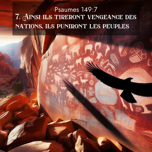 Segond21 Psaumes  ; image nature: image avec le verset biblique :Ainsi ils tireront vengeance des nations, ils puniront les peuples; ;  ; 149:7