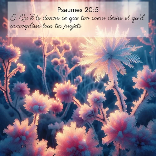 Segond21 Psaumes  ; image nature: image avec le verset biblique :Qu&#039;il te donne ce que ton coeur désire et qu&#039;il accomplisse tous tes projets! ;  ; 20:5