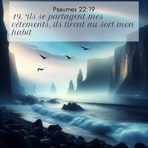Segond21 Psaumes  ; image nature: image avec le verset biblique :*ils se partagent mes vêtements, ils tirent au sort mon habit. ;  ; 22:19
